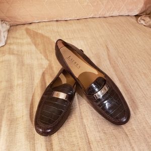 Ralph Lauren loafers 9.5 brown  crocodile